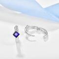 wholesale 925 Sterling Silver Crystal Square Hoop Earrings for Women Men Birthstone Huggie Fashion Jewelry-0-1
