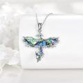 wholesale 925 Sterling Silver Abalone Shell Phoenix Pendant Necklace for Women-0-2