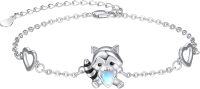 wholesale 925 Sterling Silver Raccoon Animal Bracelet Gifts for Women Daughter Her Adjustable Jewelry-06A Raccoon