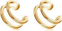 wholesale Rose Gold 925 Sterling Silver Spiral Ear Cuffs for Women - No Piercing Required-gold