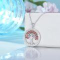 wholesale 925 Sterling Silver Tree of Life Birthstone Necklace with Colorful Gemstones-0-1