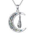 wholesale 925 Sterling Silver Crescent Moon Necklace Wholesale With Bat Pendant-0-0