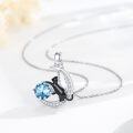 wholesale 925 Sterling Silver Blue Topaz Moon & Black Cat Pendant Necklaces for Women's  Ideas-0-3