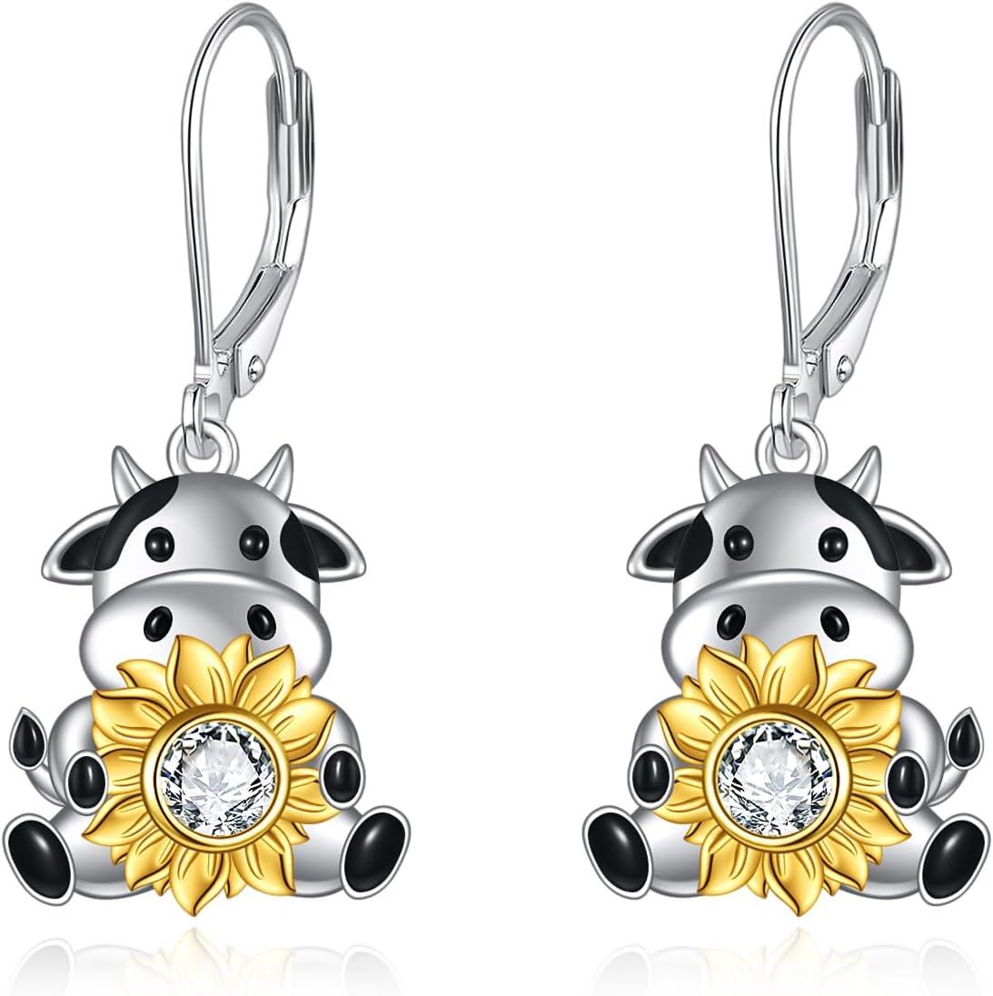 Sterling Silver Moon Star Wolf Drop Dangle Earrings Jewelry Gifts for Women-0-0