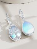 wholesale 925 Sterling Silver Tree of Life Opalite Drop Leverback Earrings-0-4