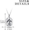 wholesale 925 Sterling Silver Saint Michael Protect Us Oval Pendant Necklace-0-3