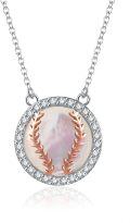 wholesale 925 Sterling Silver Mother of Pearl Baseball Pendant Necklace for Sports Lovers-0-0