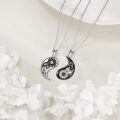 wholesale 925 Sterling Silver Yin Yang Sunflower & Moon Couple Necklaces-0-5