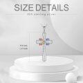 wholesale 925 Sterling Silver Rainbow CZ Cross Pendant Necklace with Chain - Christian  for Her Him-0-4