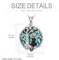 wholesale TOUPOP Cat Gifts For Cat Lovers Sterling Silver Cute Cats Tree Of Life Pendant Necklace With Blue Circle Crystal Birthday Christmas Jewelry Gifts For Women -0-3