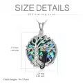 TOUPOP Sterling Silver Blue Crystal Cute Cats Tree Of Life Pendant Necklace-0-3