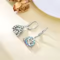 TOUPOP Sterling Silver Crystal Drop Earrings Trinity Celtic Knot Leverback-0-6