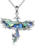 wholesale 925 Sterling Silver Abalone Shell Phoenix Pendant Necklace for Women-0-0