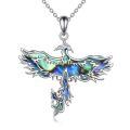 wholesale 925 Sterling Silver Abalone Shell Phoenix Pendant Necklace for Women-0-0