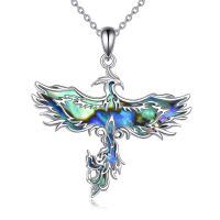 wholesale 925 Sterling Silver Abalone Shell Phoenix Pendant Necklace for Women-Phoenix