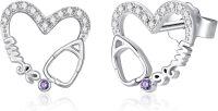 wholesale 925 Sterling Silver Stud Earrings Stethoscope for Nurse Doctor RN Medical Student-Stethoscope