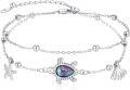 wholesale 925 Sterling Silver Sea Turtle Shell Starfish Charm Anklet Bracelet Gifts for Women Girls-0-0