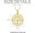 wholesale 14K Yellow Gold Real Diamond Tree of Life Pendant Necklace for Women Gift-0-2
