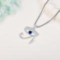 wholesale 925 Sterling Silver Evil Eye Pendant Necklace with Blue Stone - Egyptian Style Protection s for Men & Women-0-3