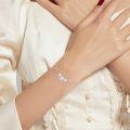 wholesale 10k Rose Gold Infinity Pearl Bracelet With White Pearls And Diamonds-0-1