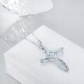 wholesale 925 Sterling Silver Turquoise and White Opal Celtic Cross Pendant Necklace for Women-0-49