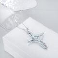 wholesale 925 Sterling Silver Turquoise and White Opal Celtic Cross Pendant Necklace for Women-0-49