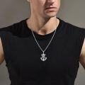 wholesale 925 Sterling Silver Eagle on Anchor Pendant Necklace for Men Sailor's Gifts-0-4