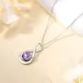 TOUPOP Sterling Silver Alexandrite Necklace Infinity Love Moon Pendant-0-4