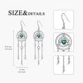 wholesale 925 Sterling Silver Emerald Green Heart & Trinity Knot Drop Earrings Celtic Jewelry for Women-0-4
