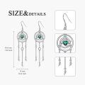 wholesale 925 Sterling Silver Emerald Green Heart & Trinity Knot Drop Earrings Celtic Jewelry for Women-0-4