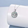 wholesale 925 Sterling Silver Abalone Shell Lotus Pendant Necklace Yoga Jewelry for Women-0-1