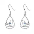 TOUPOP Sterling Silver Blue Zircon Drop Dangle Earrings Christmas Gifts-0-0