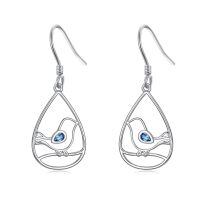 TOUPOP Sterling Silver Blue Zircon Drop Dangle Earrings Christmas Gifts-undefined