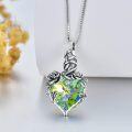 wholesale TOUPOP Rose Cremation Necklace Jewelry Urn Necklace For Ashes With Heart Crystal 925 Sterling Silver Cremation Necklace For Ashes Memorial Gift For Women Girls Keepsake -0-1