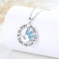wholesale 925 Sterling Silver Blue Opal Handprint Pendant Necklace for Women - Human Rights s-0-2