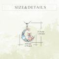 wholesale 925 Sterling Silver Moon Pendant with Fox Charm - Cute Animal Jewelry for Women and Girls Gifts-0-3