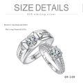 TOUPOP 14k White Gold Plated Moissanite D VVS1 Engagement Wedding Ring Set-0-3