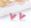wholesale Sterling Silver Opal V Shape Stud Earrings for Women Minimalist-0-23