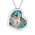 wholesale 925 Sterling Silver Heart Pendant With Ballet Dancer And Mother Of Pearl-0-0