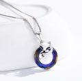wholesale 925 Sterling Silver Rainbow Crystal Fox Pendant Necklace for Women-0-2