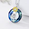 wholesale 925 Sterling Silver Sunflower & Elephant Pendant Necklaces for Women - Rainbow Crystal Birthstone Gift Ideas-0-2