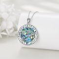 wholesale 925 Sterling Silver Abalone Shell Eye of Horus Scarab Pendant Necklace-0-2
