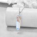 wholesale 925 Sterling Silver & Opal Daisy Necklace - Two-Tone Design, 18 Rolo Chain, Hypoallergenic, Gift Box Included-0-2