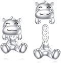 wholesale 925 Sterling Silver Hypoallergenic Cute Hippo Stud Earrings for Women-0-0