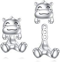 wholesale 925 Sterling Silver Hypoallergenic Cute Hippo Stud Earrings for Women-Hippo Earrings