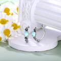 wholesale  Sterling Silver Moonstone Retro Sunflower Rose Feather Cross Butterfly Hoop Earrings for Women Gifts -0-10