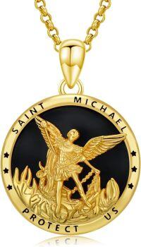 wholesale 925 Sterling Silver Saint Michael Protect Us Angel Necklace Charm Pendant s for Women Men Boys Girls-St Michael-A