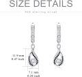 wholesale 925 Sterling Silver Black and White Cubic Zirconia Teardrop Dangle Earrings for Women Gift Ideas-0-4