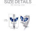 wholesale 925 Sterling Silver & Austrian Crystal Blue Butterfly Earrings, Dainty 14mm Charm-0-5