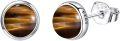 wholesale 925 Sterling Silver Tiger Eye Stud Earrings Natural Heart/Round/Halo Gemstone -0-0